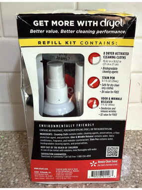 Dryel At Home Dry Cleaning Cleaner Refill Kit Cleaning Clothes 8 Loads